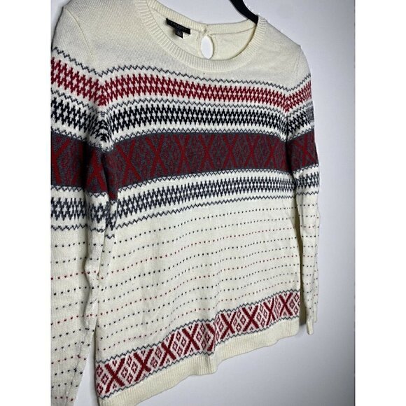 Talbots Petites Sweater Size S Women's Cashmere Blend Long Sleeve Striped Top - Picture 4 of 7